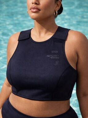 SKIMS Sport Swim High Neck Scuba Top Onyx 3X NWT Limited Release Collection